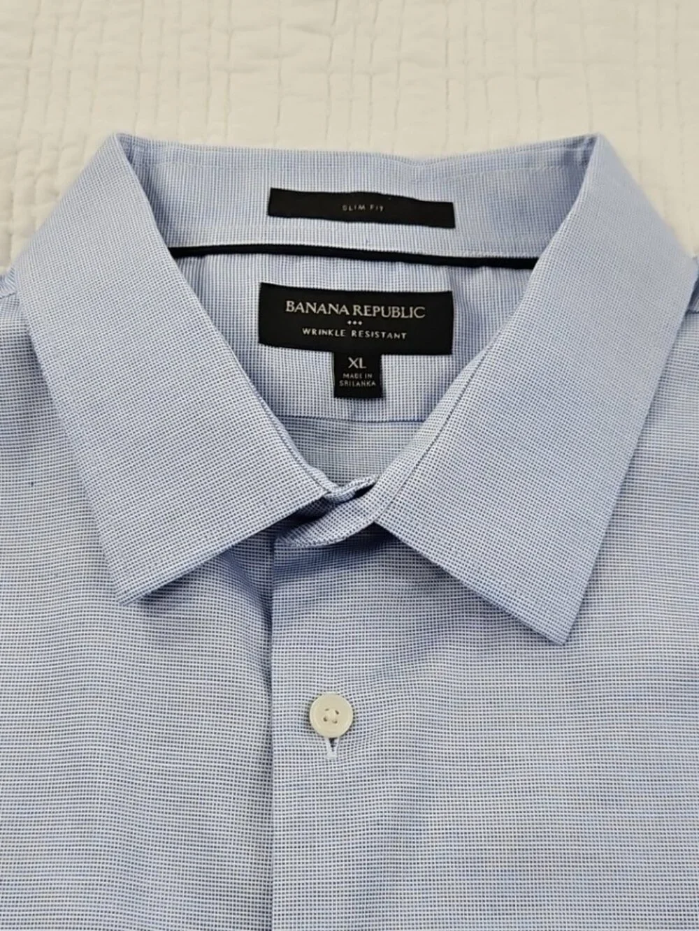 Banana Republic‎ Shirt Men's XL Blue Slim Fit Long Sleeve Wrinkle Resistant EUC